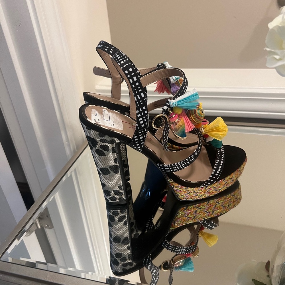 Betsey Johnson Multicolor Tassel Heels